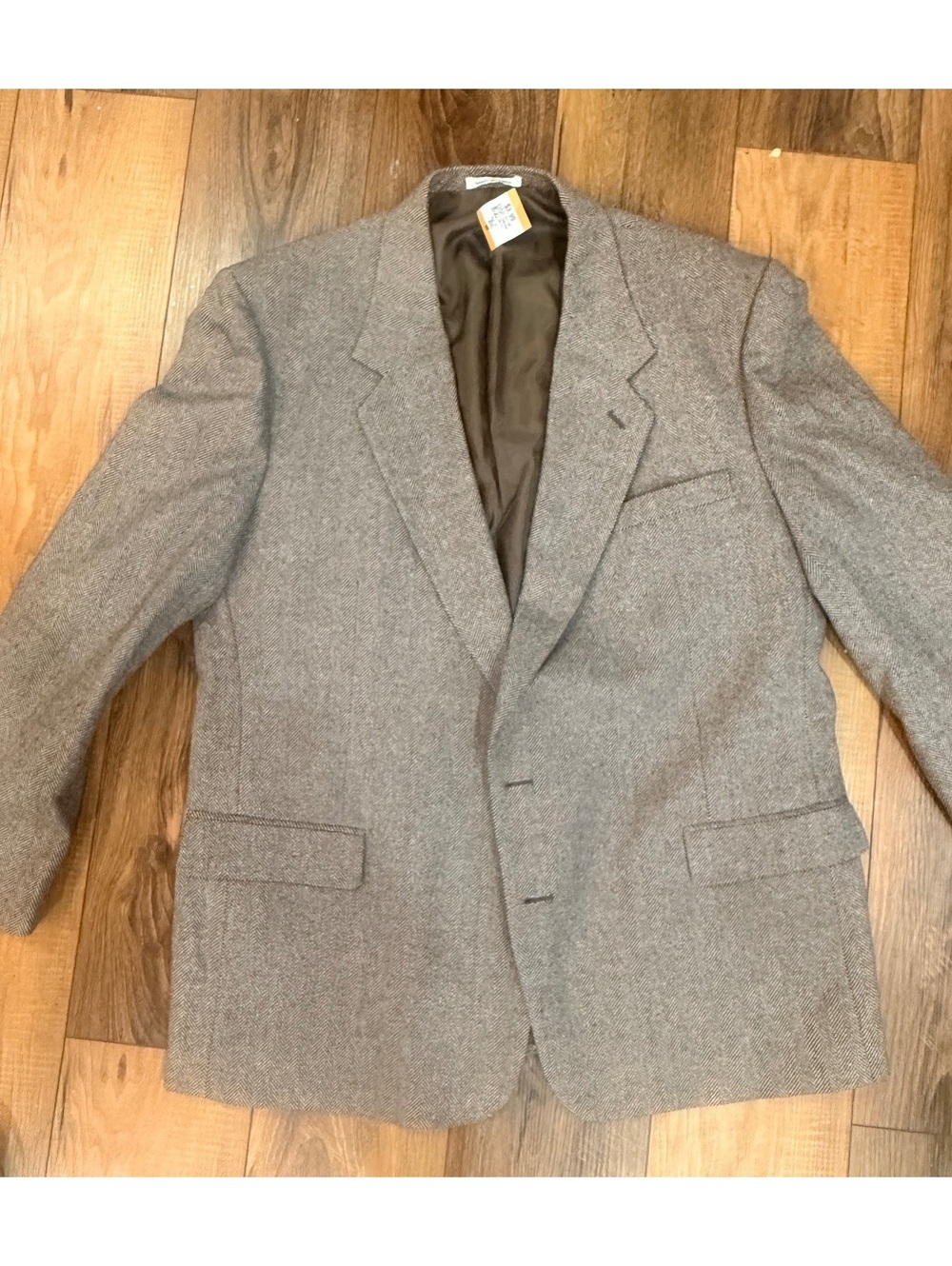 Haband Men’s Herringbone Blazer Sport Coat Brown Taupe NWT Classic Two Button